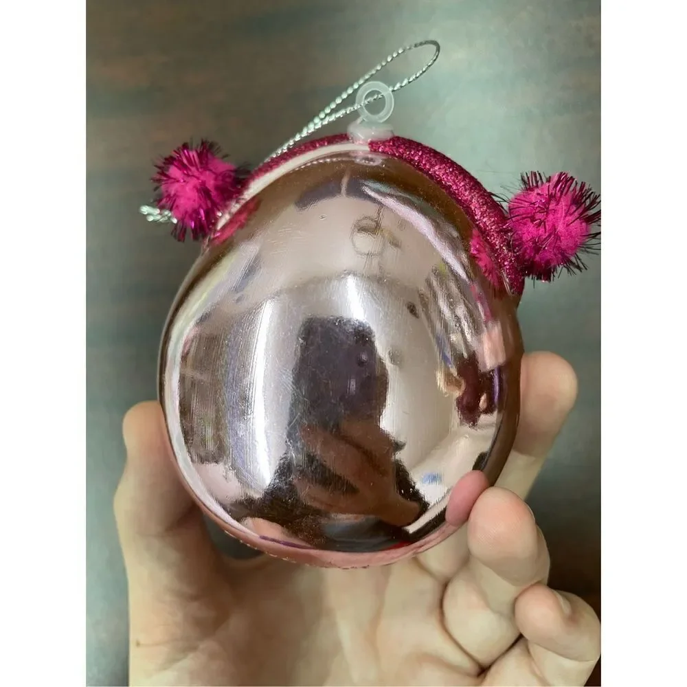 Pink Penguin Glitter Christmas Ornament